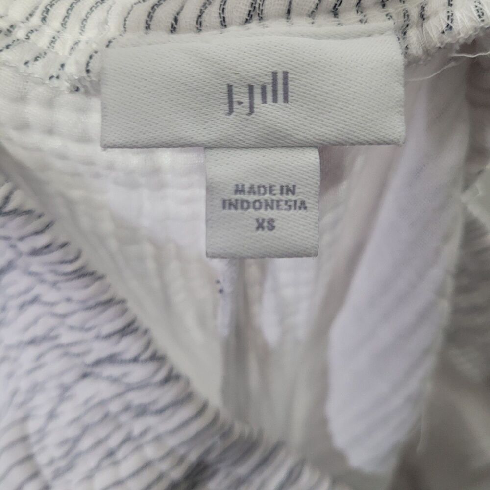 J. Jill XS pants elastic waistband striped texture pockets straight - Picture 6 of 9